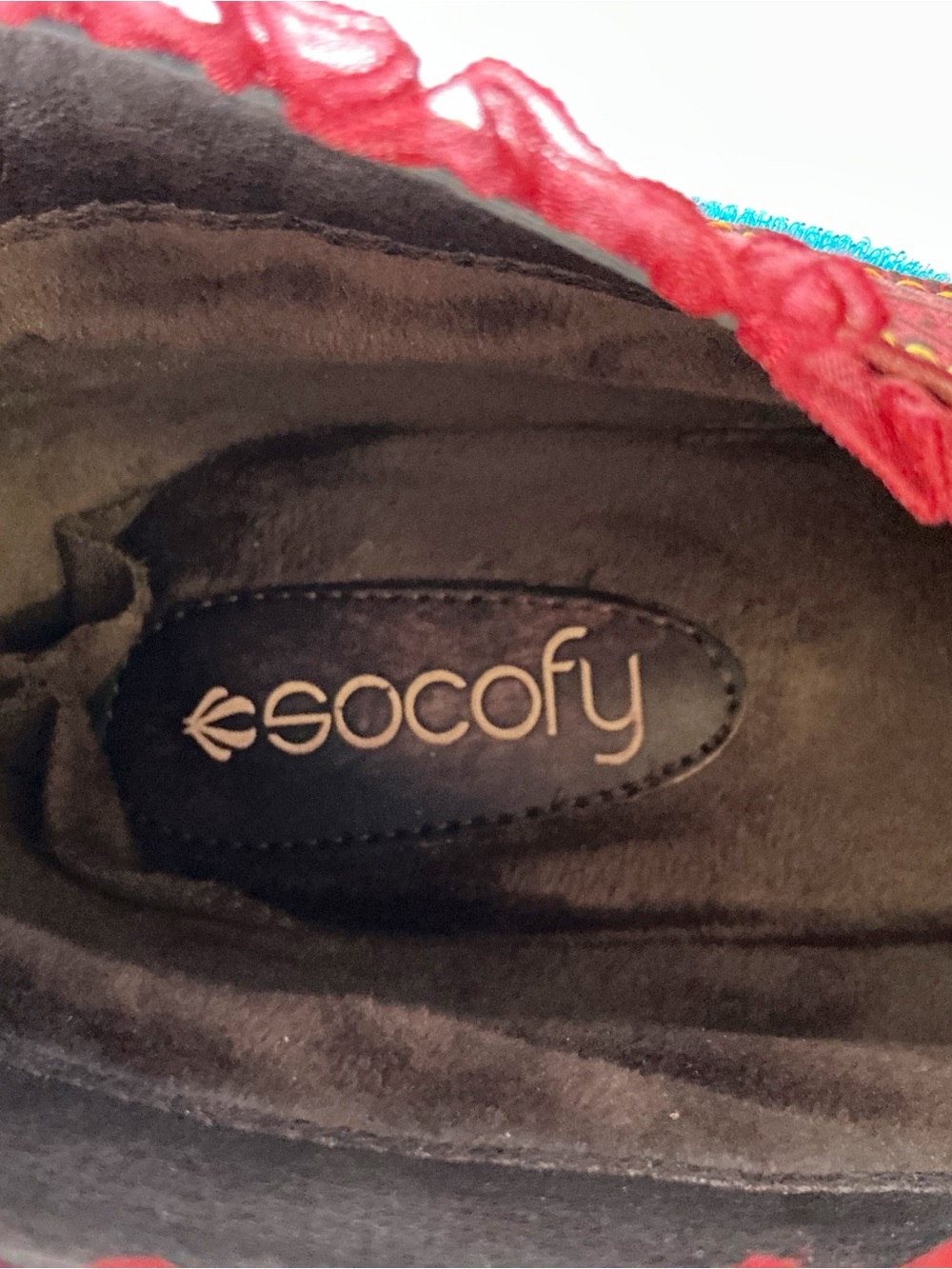 Socofy Floral Leather & Tapestry Ankle Bootie Pumps EU Size 41/US 10 - Picture 11 of 14